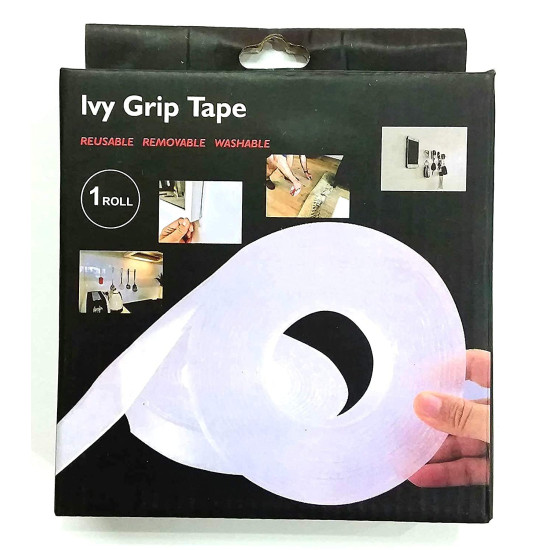 Ivy Grip Tape - Reusable, Removable, Washable | For Your Walls, Furniture, Secure Anything Removable | The Reusable Multi-Functional Anti-Slip Double Sided Sticky Strong Strips - Pack of 1 Ivy Grip Tape - Reusable, Removable, Washable | For Your Walls, Furniture, Secure Anything Removable | The Reusable Multi-Functional Anti-Slip Double Sided Sticky Strong Strips - Pack of 1