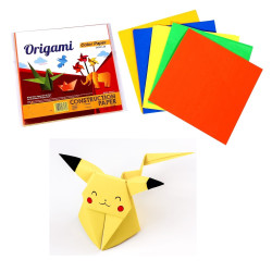Combo of 3 | Busy Bear Magna Play Multicolour Magnetic Board Game for Kids (Plastic Stand) Model: SET-1 + 20 Pages A4 Colored Sheets + 20 Origami Sheets (6 Inch) | 1 Magna Play Set + 20 Colored A4 Sheet + 20 Origami Sheets
