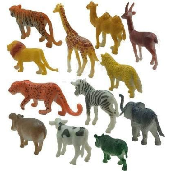 12 Animal Toys, Toys Set for Kids, Non-Toxic Toys for Kids, Miniature Animal Figures, Realistic Animal Toys for Children, Animal Toy Gift for Kids, Educational Animal Toys (Random Animals)