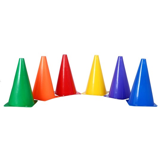 BUSY BEAR Football Training Agility Cone Marker | Safety Traffic Marker | Soccer Cones, Saucer Cone, Baseball Practice Agility Markers Cones | 6 Inch Pack of 6 | Multicolor