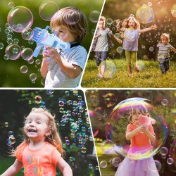 32 Holes Bubble Gun for Kids, Rocket Launcher Bubble Machine with Bubble Solution for Boys Girls Gifts | Summer Outdoor Indoor Party Bubble Maker Toys (Random Color)