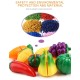 Realistic Sliceable 7 Pcs Fruits Cutting Play Toy Set (5 Random Fruits and Vegetables + Board and Knife) 