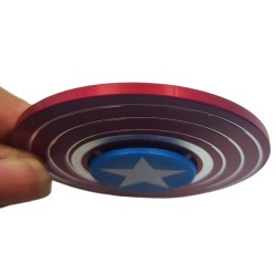 ADHD Hand Eye Coordination Gross Motor Activity Captain America Shield Metal Spinner Hand Spinner Stress Relieve Toys for Kids and Adults | Pack of 1
