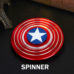 ADHD Hand Eye Coordination Gross Motor Activity Captain America Shield Metal Spinner Hand Spinner Stress Relieve Toys for Kids and Adults | Pack of 1