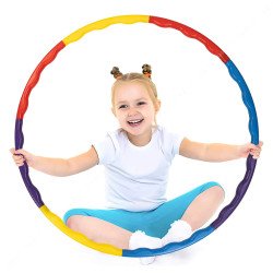 Hula Hoop Ring - Slim for Kids - Best Hupla Ring with Attractive Colours - With 6 Interlock Pieces Hoola Hoop- Random Color