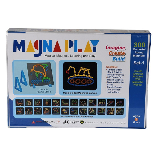 Busy Bear Magna Play Multicolour Magnetic Board Game for Kids |Learning and Play Draw Art | With Durable Plastic Display Stand | Model: Set -1