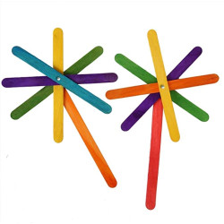 Wooden Ice Cream Popsicle Sticks for Art and Crafts Multicolored - Pack of 50 Pcs