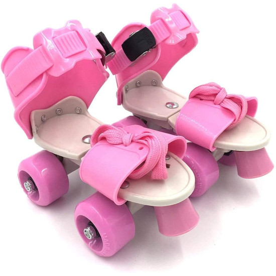 Super Quality Adjustable Quad Roller Skates Inline Skates Suitable for Age Group 6 to 12 Years | UK 4 to 8 Size | Random Color