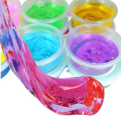 Non-Toxic Clear Crystal Slime Soft Jelly Clay Putty Mud Stress Relief Toy Jelly Toy for Kids & Adult | Random Color - Pack of 1