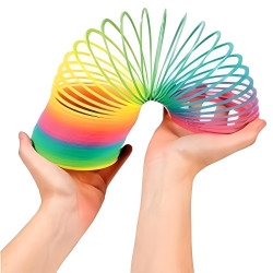 Large Size Walking Spring Toy | Rainbow Spring Toy | Magic Rainbow Spring Bouncy Expandable Slinky Toy for Kids | Fun Activity Stress Relief Toy - Pack of 1
