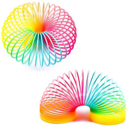 Large Size Walking Spring Toy | Rainbow Spring Toy | Magic Rainbow Spring Bouncy Expandable Slinky Toy for Kids | Fun Activity Stress Relief Toy - Pack of 4