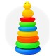 Educational Learning Rainbow Stacking Ring Toys for Kids, Baby Rings Toys, Stacking Ring Tower Construction Toys, Multicolor Rings Toy Play Activity Baby Toys - (6 Ring) - Random Animal