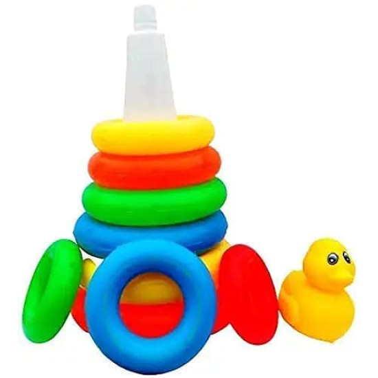 Educational Learning Rainbow Stacking Ring Toys for Kids, Baby Rings Toys, Stacking Ring Tower Construction Toys, Multicolor Rings Toy Play Activity Baby Toys - (6 Ring) - Random Animal