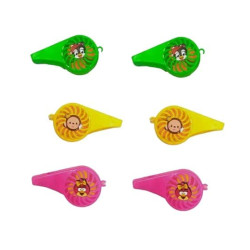 Fan Whistle (Seeti) Multi Colour for Kids Birthday Gift (Random Color) - Pack of 6