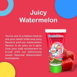 DentoShine Gel Toothpaste for Kids - Assorted Flavors (Bubble Gum, Mango, Orange, Raspberry, Strawberry, Watermelon) - 80 gm Each | Random Flavor | Pack of 3