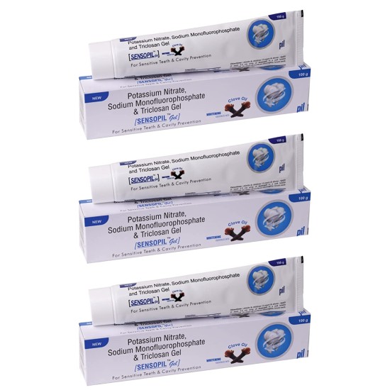 Pil Sensopil Gel Whitening Toothpaste With Clove Oil & Dual Action Formula | For Sensitive Teeth & Cavity Prevention (100g Each) - Pack of 3 Pil Sensopil Gel Whitening Toothpaste With Clove Oil & Dual Action Formula | For Sensitive Teeth & Cavity Prevention (100g Each) - Pack of 3