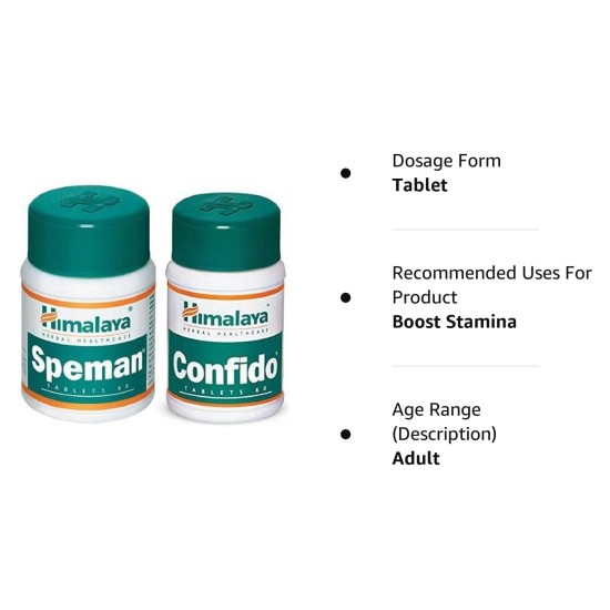 Himalaya Speman + Confido | Combo of 2 | Increases Sperm Count | Improves Sexual Desire & Performance | Increases Pregnancy Chances of Women