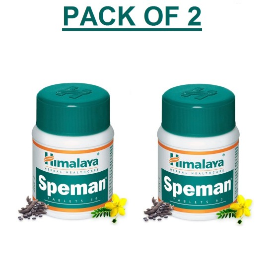 Himalaya Speman Tablets - Pack of 2 (60 Tabs in each) | Increases Sperm Count | Improves Sexual Desire & Performance | Increases Pregnancy Chances of Women | For MEN ONLY | Himalya Spiman Sapiman Ayurvedic Products