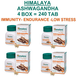 Himalaya Ashvagandha - General Wellness Tablets, 60 Tablets | Stress Relief | Rejuvenates Mind & Body - PACK OF 4