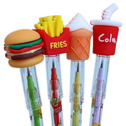 Cutest Burger Cola Softy French Fries Look 0.5 mm Mechanical/Clutch Pencil for Kids/Birthday Return Gifts - Pack of 4