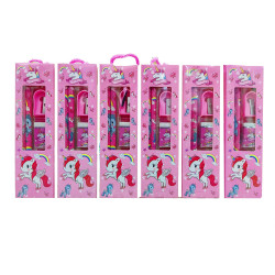 Stationery Gift Set for Kids for Small Gift Sets Mix Designer Set Box Included 2 Pencils, 1 Scale, 1 Eraser and 1 Sharpener Return Gift Set Rakhi Gift for Sisters Festivals Gift - 6 PCS Set