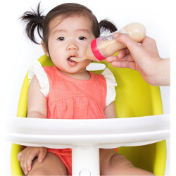 Infant Baby Squeezy Food Grade Silicone Bottle Spoon Feeder Used for Semi Solid Food | Ceralac Feeder - BPA Free Set for Babies/Toddlers/Infants | Multi-Designs/Color