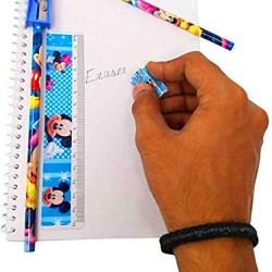 Stationery Gift Set for Kids for Small Gift Sets Mix Designer Set Box Included 2 Pencils, 1 Scale, 1 Eraser and 1 Sharpener Return Gift Set Rakhi Gift for Sisters Festivals Gift - 2 PCS Set