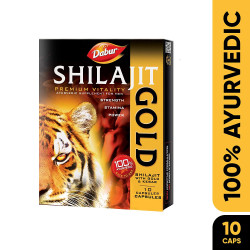 Dabur Shilajit Gold, 10 capsules - 100 % Ayurvedic Capsules for Strength , Stamina and Power