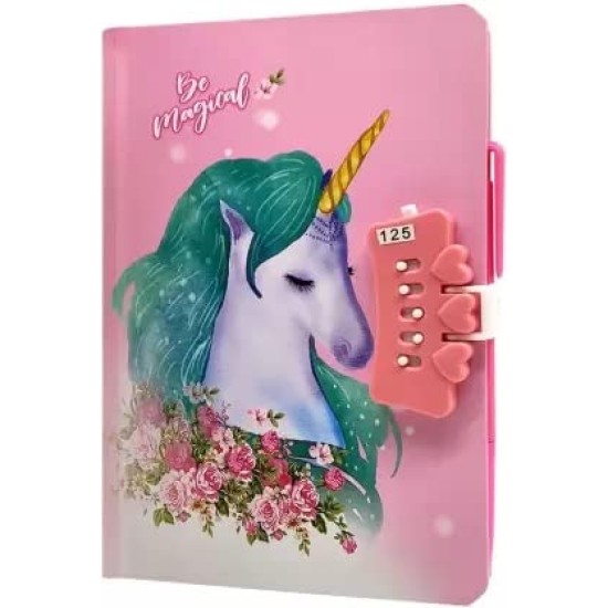 Unicorn Lock Diary with Gel Pen for Girls, Kids Unicorn Diary Gift Set (Multicolour)