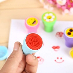 Emoji Stamp Smiley Face Self Inking Stamps for Arts and Crafts for Kids, Unicorn Series Stampers Kit Tool Set for Children Party Favor Party Bag Filler (Pack of 10) - Random Prints