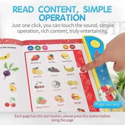 Intelligence E Book | Interactive Children Study Book -Musical English Educational Phonetic Learning Book for 3 + Year Kids|Boys|Toddlers|Girls - Multi Color