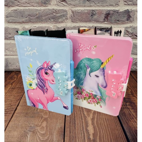 Unicorn Lock Diary with Gel Pen for Girls, Kids Unicorn Diary Gift Set (Multicolour)