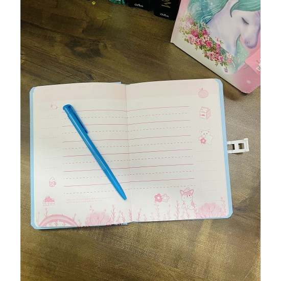 Unicorn Lock Diary with Gel Pen for Girls, Kids Unicorn Diary Gift Set (Multicolour)