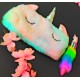 Combo of Unicorn Fur Pencil Pouch + Unicorn Feather Pen | For Girls (Random Color) - Combo of 2