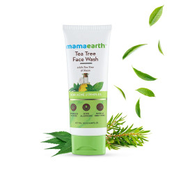 Mamaearth (MAMA EARTH) Tea Tree Natural Face Wash for Acne & Pimples Wash 100 ml - For Normal & Dry Skin