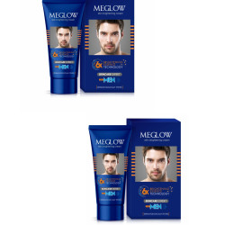 Meglow Premium Face Cream for Men 50g -Brightening Essence Technology Mild Aloe Vera Fragrance|SPF 15|Paraben Free|with Vitamin E, Aloevera & Cucumber Extracts Helps to Brightening & Moisturize Skin - PACK OF 2