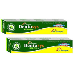 Dr. Morepen Dentosys Herbal Toothpaste with Toothbrush Free (GREEN PACK) - PACK OF 2