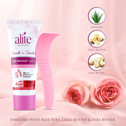 Alite Hair Removal Cream (60g Each) - with Rose Water and 5 Minutes Advanced Formula || Mild Formulation for Pain Free Hair Removal||Enriched with Natural Ingredients for Soft, Smooth and Hydrated Skin - PACK OF 2