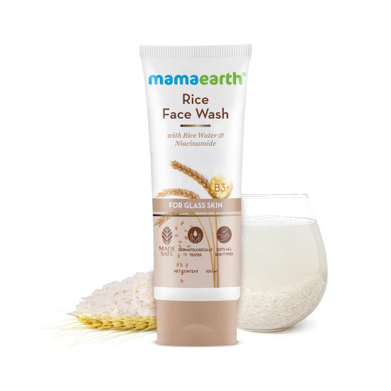 Mamaearth (MAMA EARTH) Rice Face Wash With Rice Water & Niacinamide For Glass Skin - 100 Ml