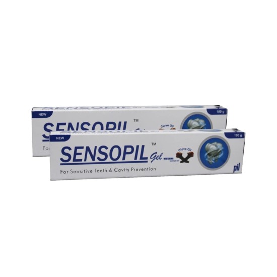 Pil Sensopil Gel Whitening Toothpaste With Clove Oil & Dual Action Formula | For Sensitive Teeth & Cavity Prevention (100g Each) - Pack of 2 Pil Sensopil Gel Whitening Toothpaste With Clove Oil & Dual Action Formula | For Sensitive Teeth & Cavity Prevention (100g Each) - Pack of 2