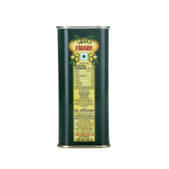 Figaro Olive Oil- Pure Olive Oil-Daily Cooking Oil- Perfect for Indian Dishes -Curries, Gravy- Imported from Spain- 200 ML