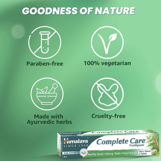 Himalaya Complete Care Toothpaste (150gm) | For Healthy Gums & Strong Teeth | With Neem, Miswak & Triphala - Pack of 2 Himalaya Complete Care Toothpaste (150gm) | For Healthy Gums & Strong Teeth | With Neem, Miswak & Triphala - Pack of 2