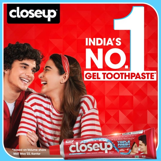 Closeup Toothpaste | India's No. 1 Gel Toothpaste| with 3x Freshness |upto 12 hrs fresh breath & white teeth 150g