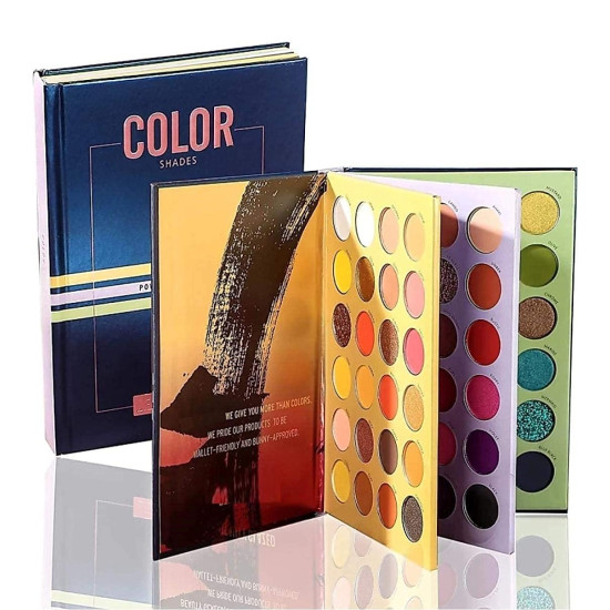 Beauty Professional Make up COLOR SHADES Glazed Palette, 72 Shades of Color Book Eyeshadow Combined 3 Layer, Long Lasting, Waterproof All in One Eye Makeup Kit, Metallic,Shimmery,Satin & Matte Finish