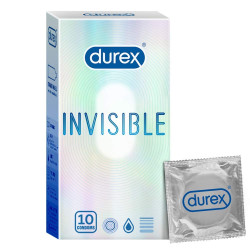 Durex Invisible Super Ultra Thin Condoms for Men – 10 Count | Secret Packing of Parcel - Pack of 1
