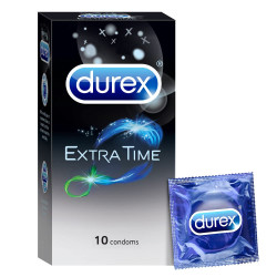 Durex Extra Time Condoms for Men - 10 Count (Pack of 1)