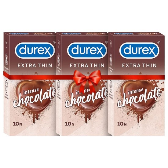 Durex Extra Thin Intense Chocolate Flavoured Condoms For Men -10s (Pack of 3) Durex Extra Thin Intense Chocolate Flavoured Condoms For Men -10s (Pack of 3)