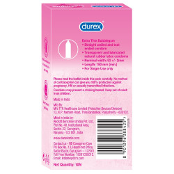 Durex Extra Thin Bubblegum Flavoured Condoms For Men-10s (Pack of 1)