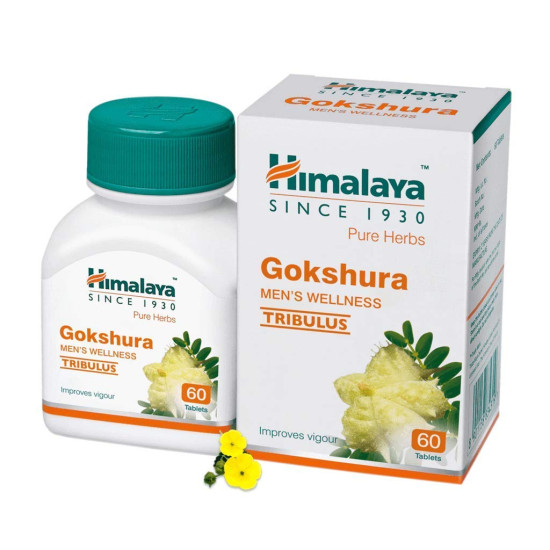 Himalaya Ayurvedic Gokshura Men's- Pack of 2 (60x2 Tablets) | Tribulus | Improves Vigour, Stamina, Muscles & Testosterone | Himalya Himalaye Goksura