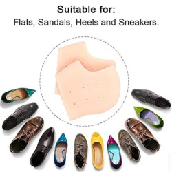 Half Heel Socks | Anti Crack Silicon Gel Heel And Foot Protector | Moisturizing Socks for Foot Care, Pain Relief And Heel Cracks | For Men And Women- 1 PAIR (Free Size)